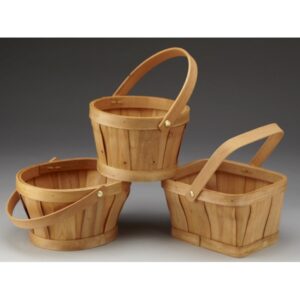 Woodchip Basket with Drop Handle
