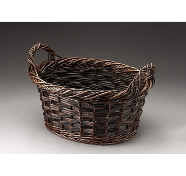 Brown Stain Oval Willow Basket