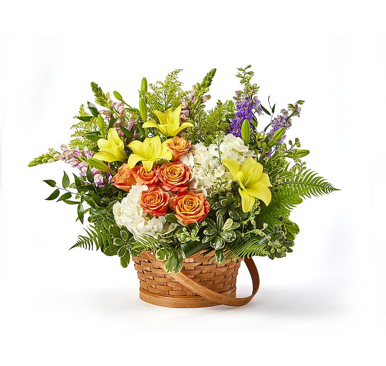 12" Round Woodchip Basket with Drop Handle - Image 2