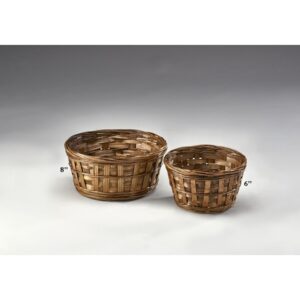 8" Brown Stain Bamboo Bowl