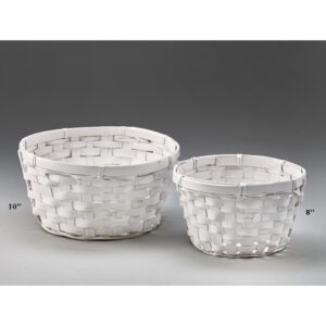 White Washed Bamboo Bowl - 8"
