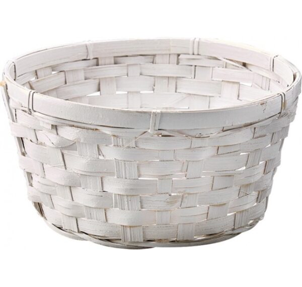 White Washed Bamboo Bowl - 12"