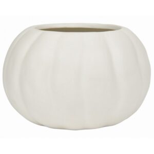 Matte White Ceramic Pumpkin Planter