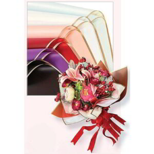 NEW! Korean-Style Waterproof Floral Wrap with Gold Border