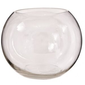 Hand-Blown Clear Glass "Bubble" Vase - 6"