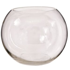 Hand-Blown Clear Glass "Bubble" Vase - 8"