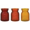 Diamond-Pattern Glass Vase - 3 Assorted Colors