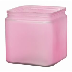 Pink Frost Glass Cube