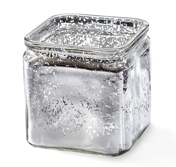 Glass Cube - Silver Mercury