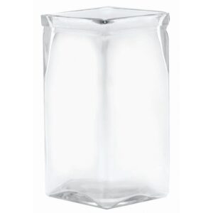 8" Tall Machine Glass Vase - Square Opening