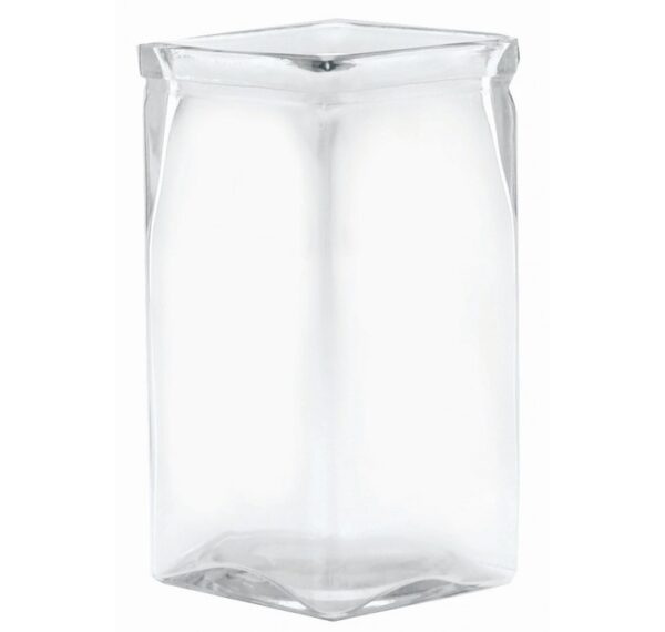 8" Tall Machine Glass Vase - Square Opening