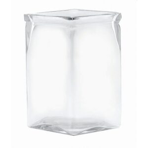 6" Tall Machine Glass Vase - Square Opening