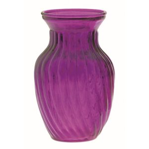 Swirled Glass Vase - Purple