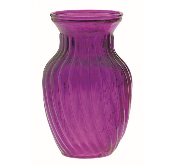 Swirled Glass Vase - Purple