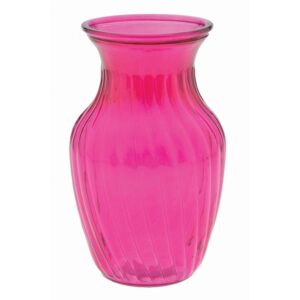 Swirled Glass Vase - Raspberry