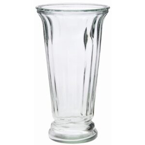 Ribbed Flare Glass Vase - Clear
