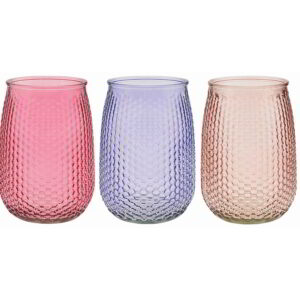 3 Assorted Color Textured Glass Vase *see note below*