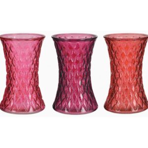Three Shades of Red Glass Gathering Vases
