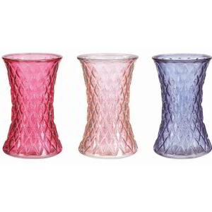 Three Assorted Color Glass Gathering Vases