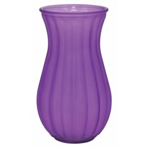 Lilac Frost Ribbed Glass Vase