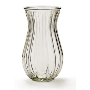 Ribbed Glass Vase - Clear
