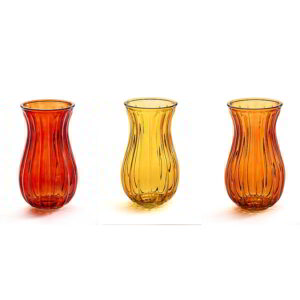Ribbed Glass Vase - Autumn Assortment