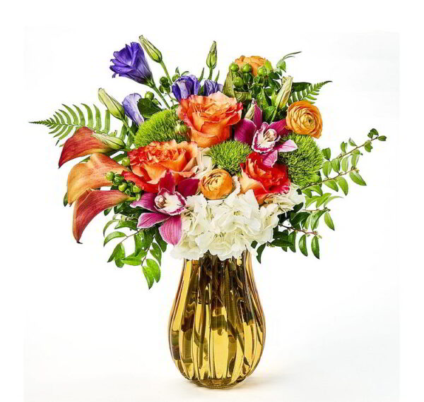 Ribbed Glass Vase - Autumn Assortment - Image 2