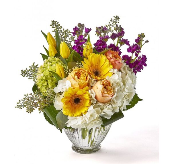 Glass Ginger Jar - Clear with flowers