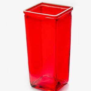 Tapered, Red Glass Vase