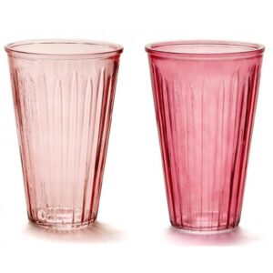 Large Ribbed Glass Vase - 2 Assorted