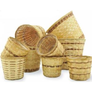 6" Bamboo Planter Basket / Pot Cover