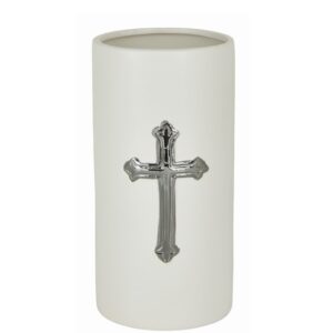 Ceramic Vase w/Silver Cross